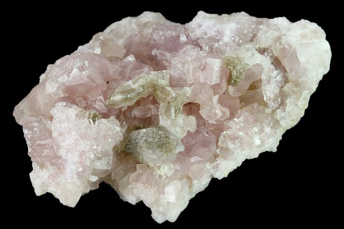 Pink Amethyst Geode Section with Calcite - Argentina #134780